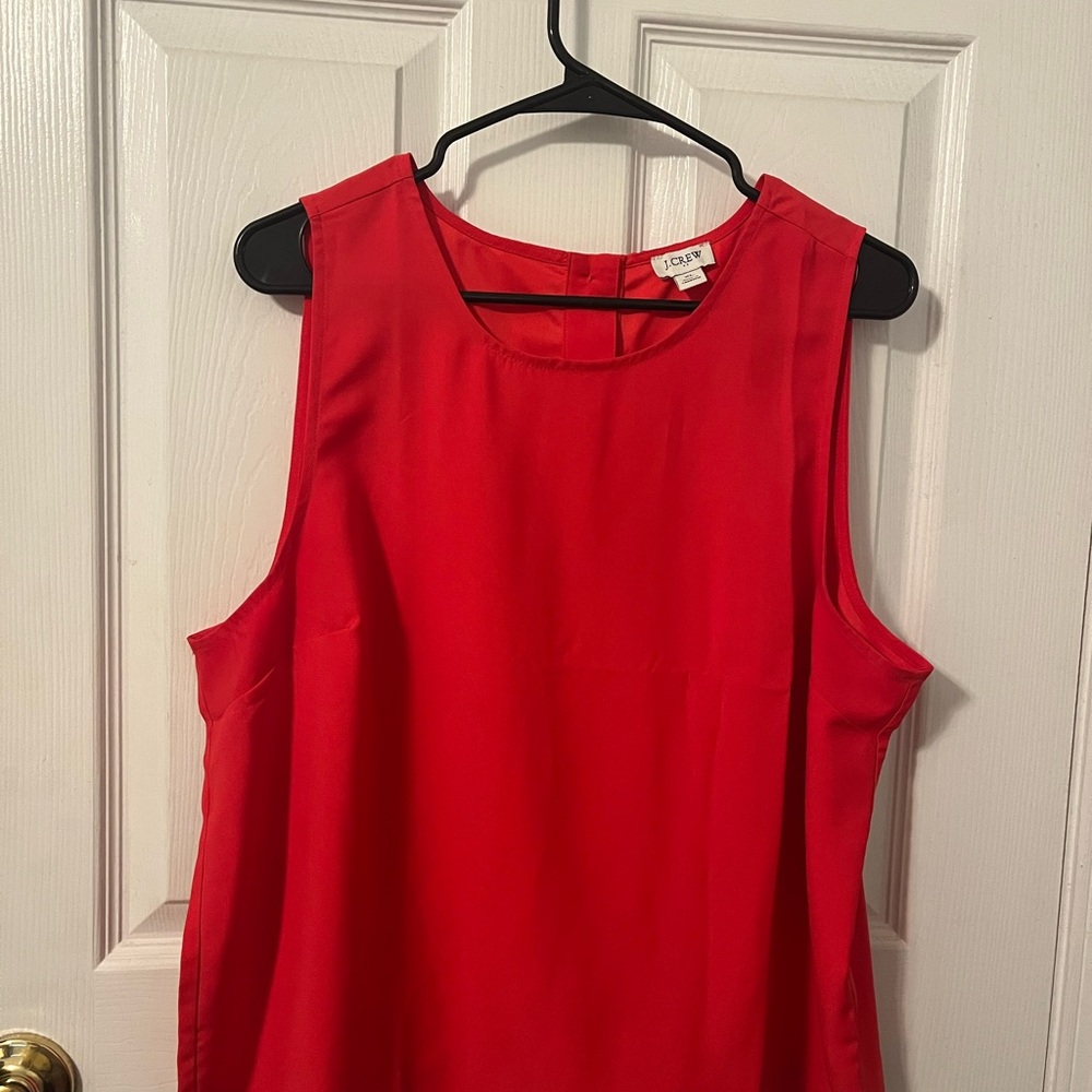 J. Crew Vibrant Red Sleeveless Blouse
